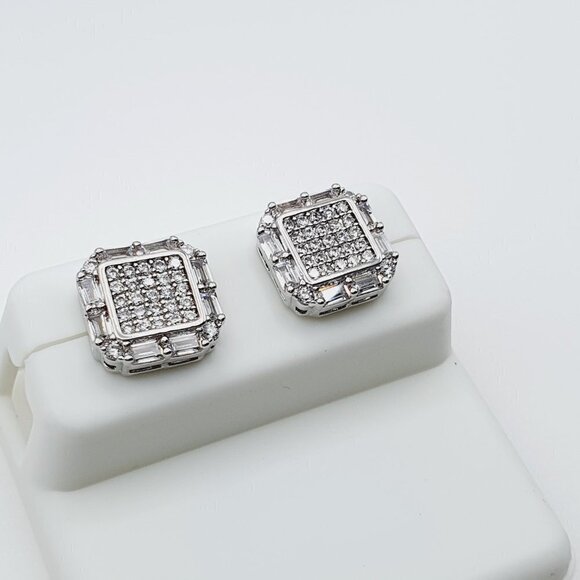 "925 Sterling Silver Plated CZ Earrings, EVBRS552 - Picture 8 of 10
